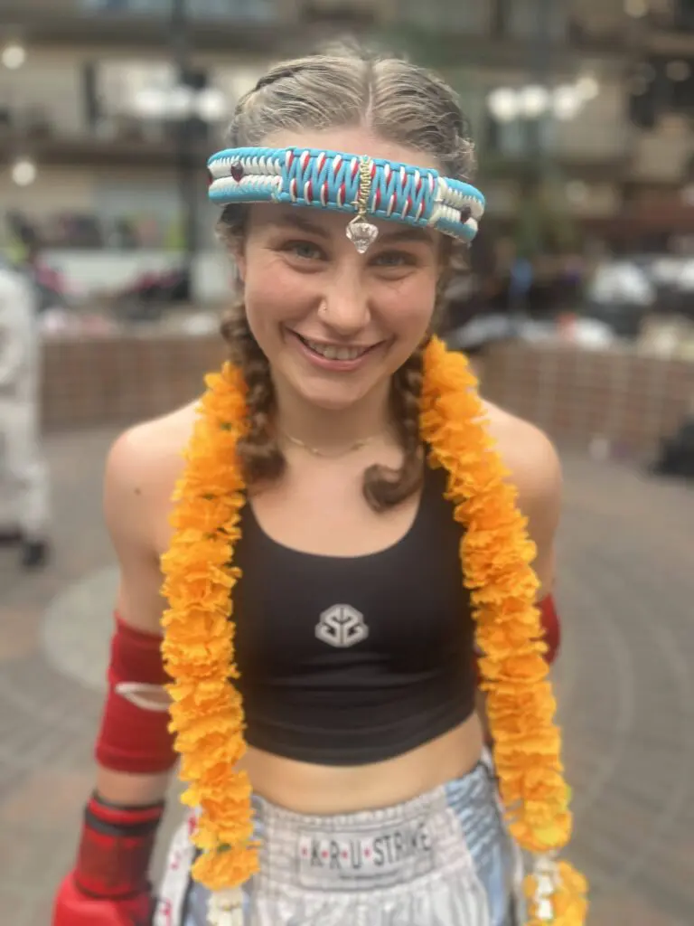 Young CTBA student in Muay Thai gear